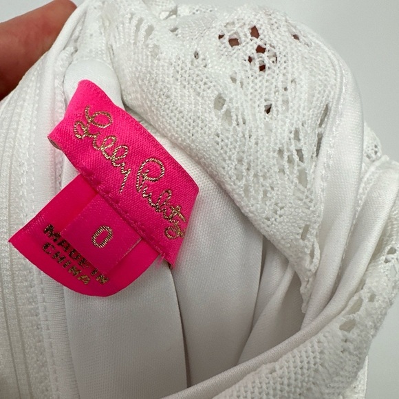 NEW Lilly Pulitzer Size 0 Nolea Lace Dress White Lined Sleeveless - Picture 3 of 4